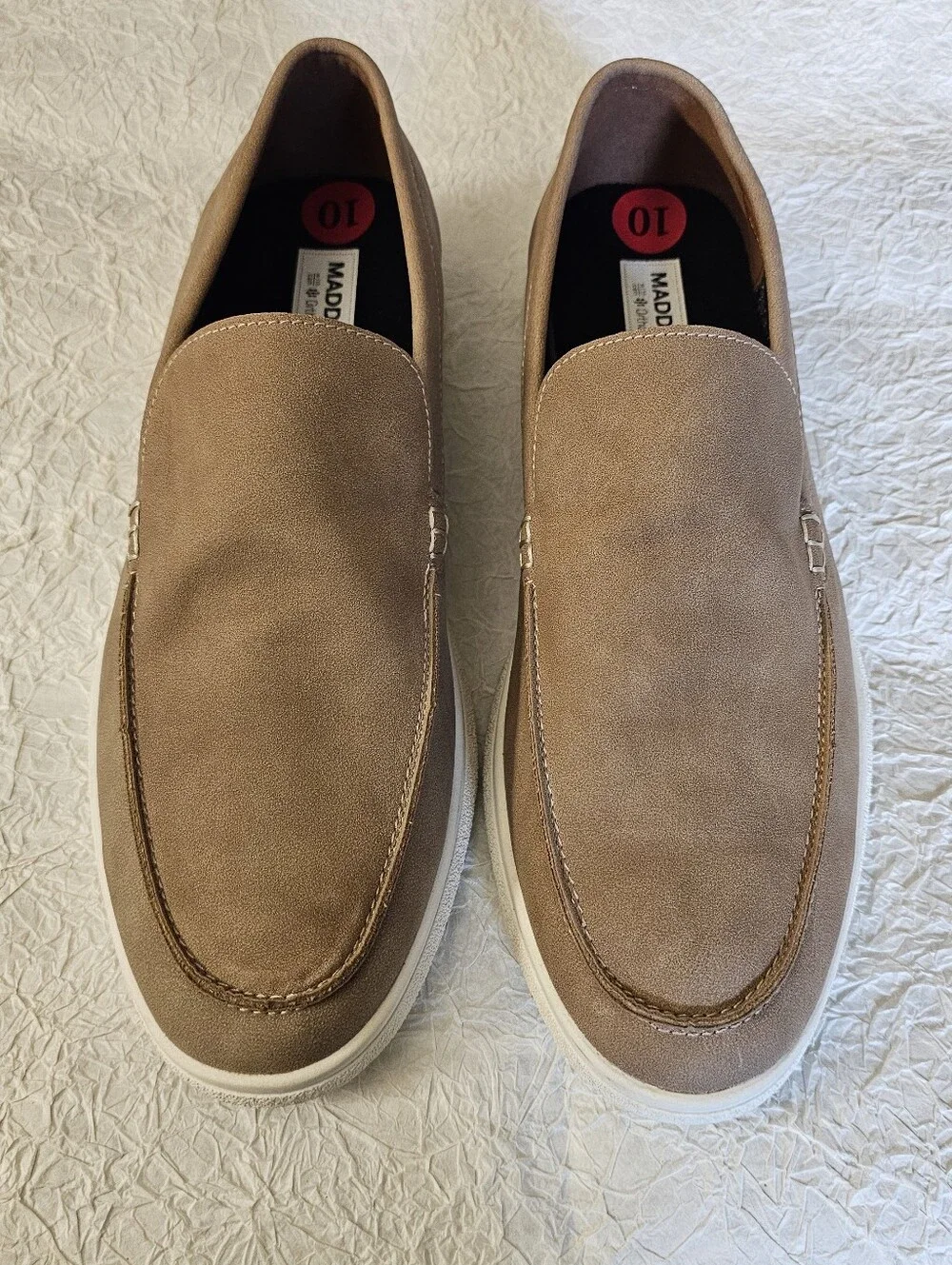 Steve Madden luxxlo mens suede slip on moc toe loafers 10 ortholite new comfort